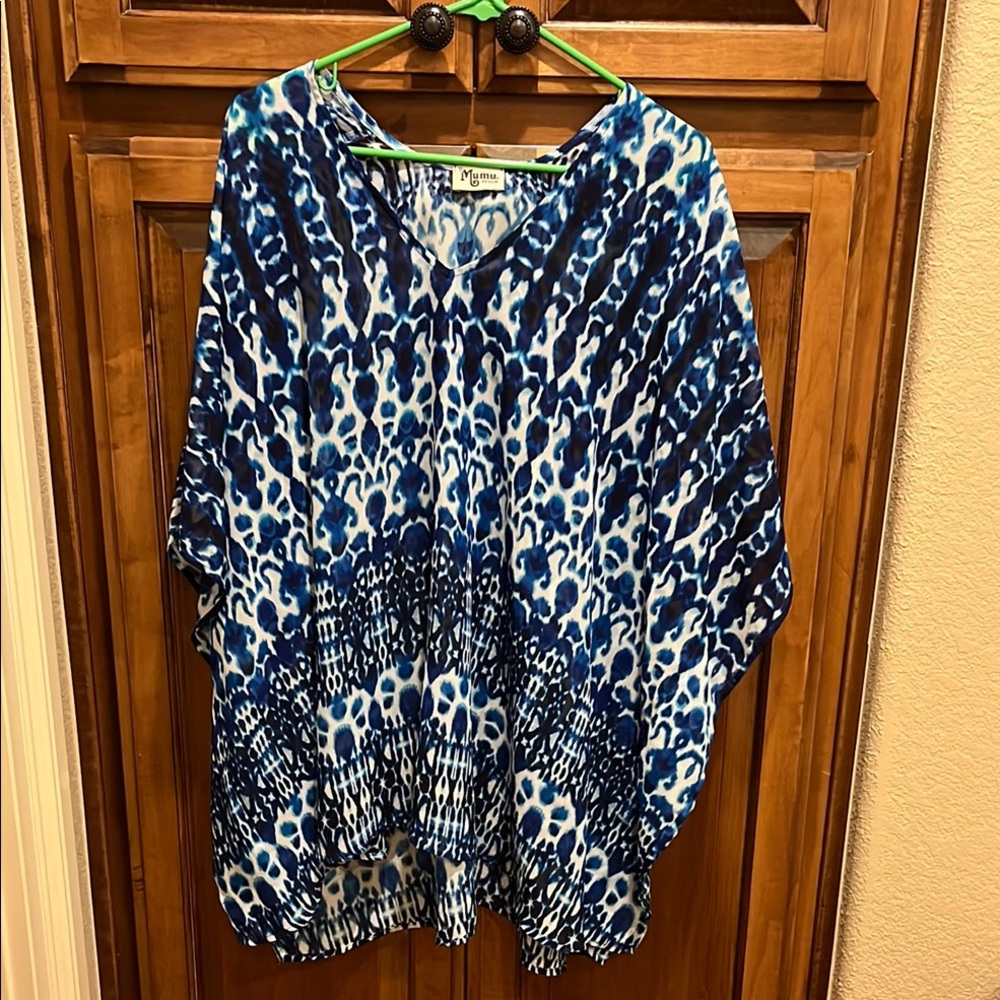 Show Me Your Mumu Blue Patterned Tunic